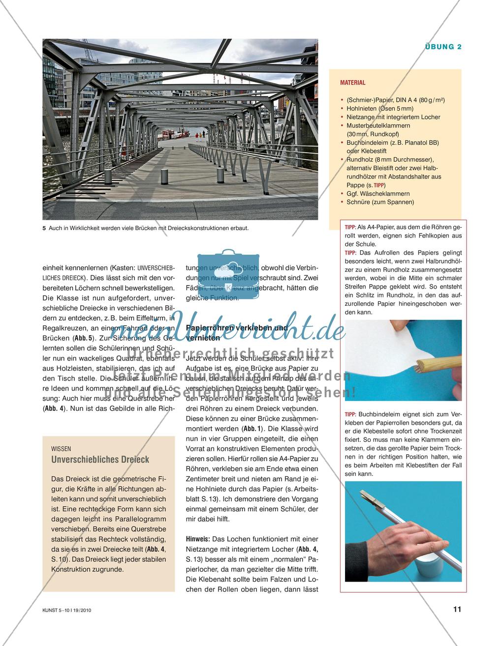 Eine Brücke aus Papierröhren bauen Preview 2