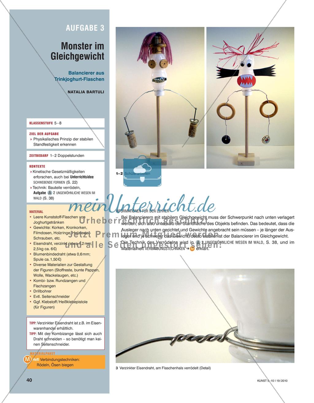 Monster im Gleichgewicht - Balancierer aus Trinkjoghurt-Flaschen Preview 1