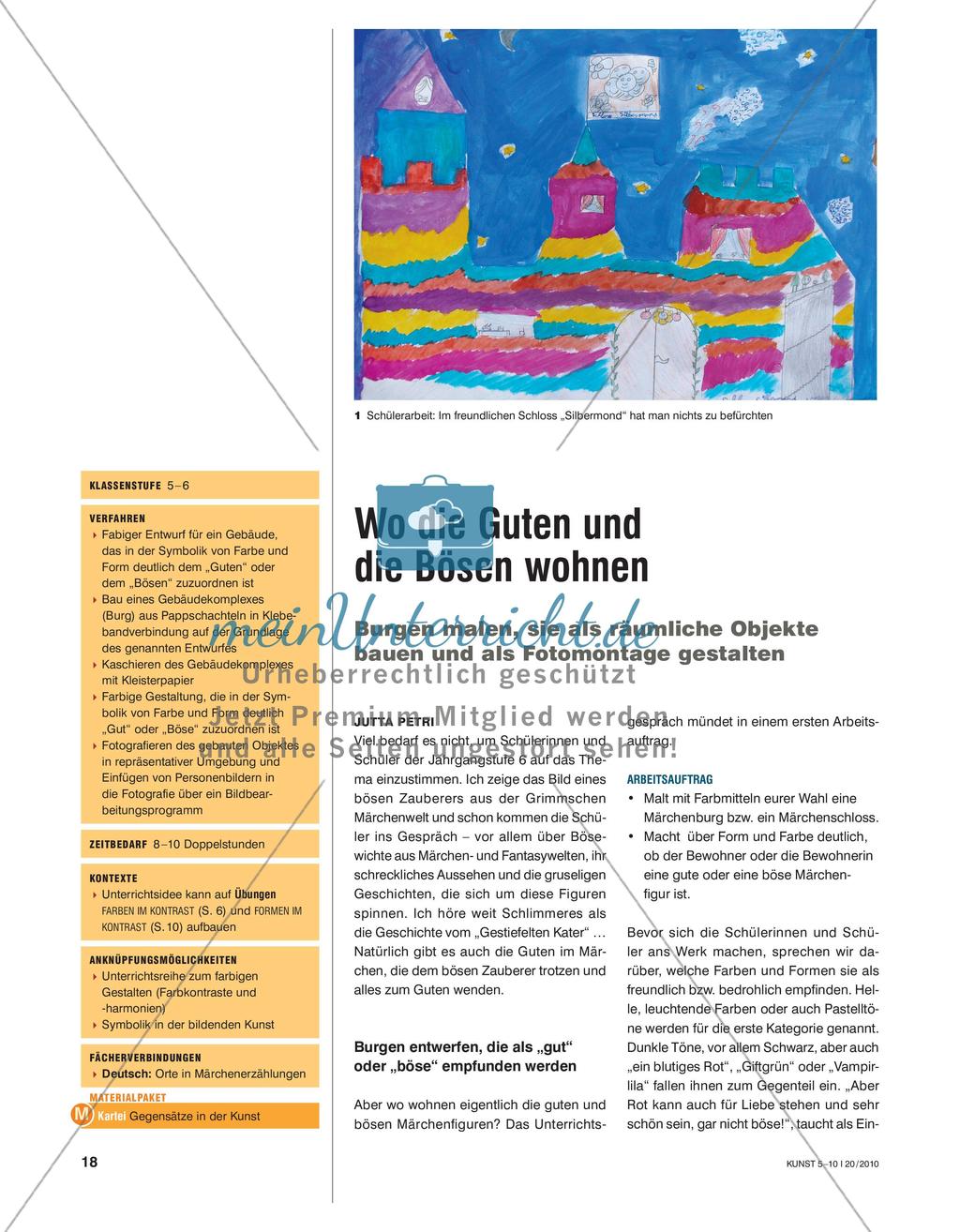 Wo die Guten und die Bösen wohnen - Burgen malen, sie als räumliche Objekte bauen und als Fotomontage gestalten Preview 1