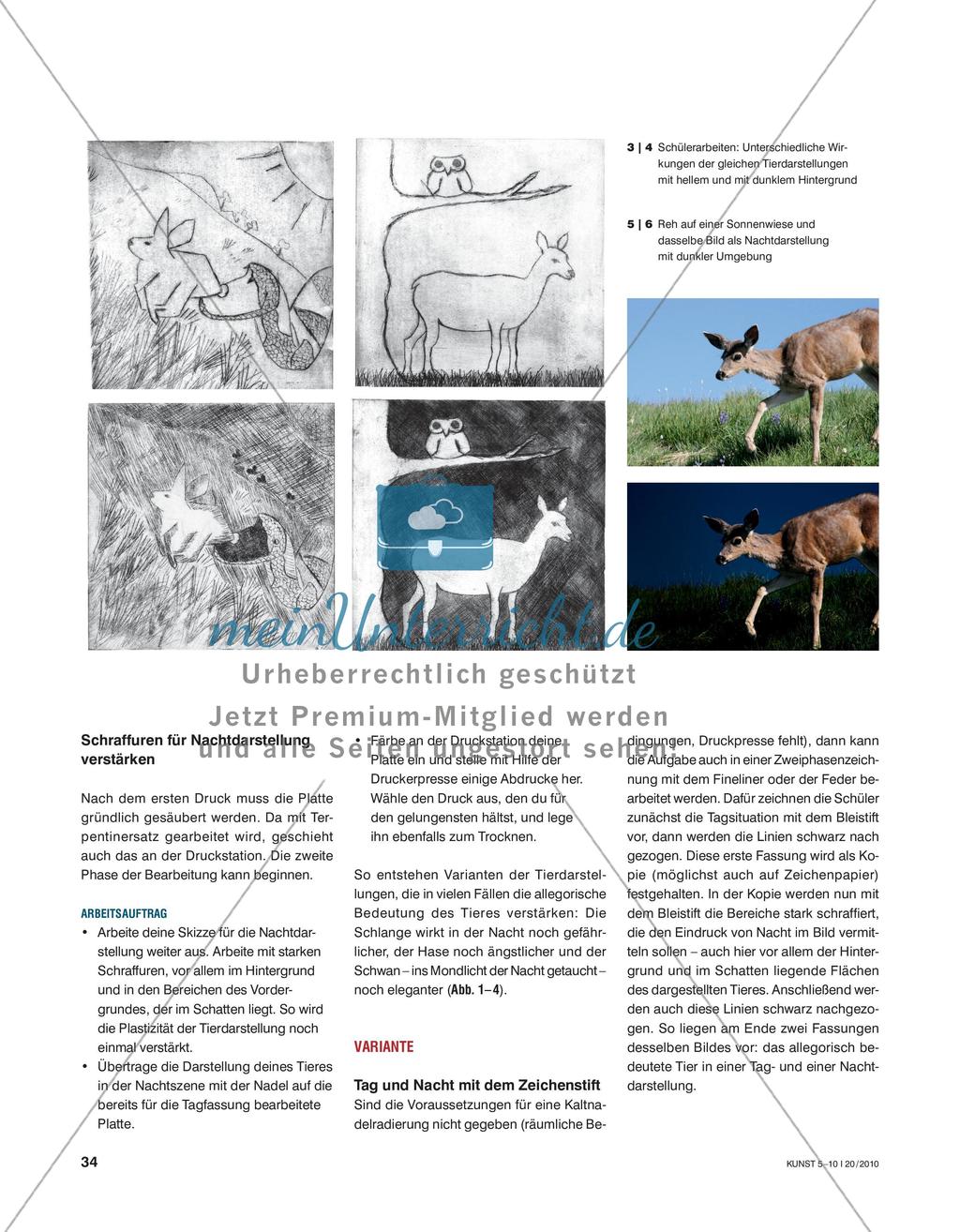 Wie die Nacht den Hasen zum Angsthasen macht - Allegorische Tierdarstellungen im Tiefdruck erstellen Preview 3