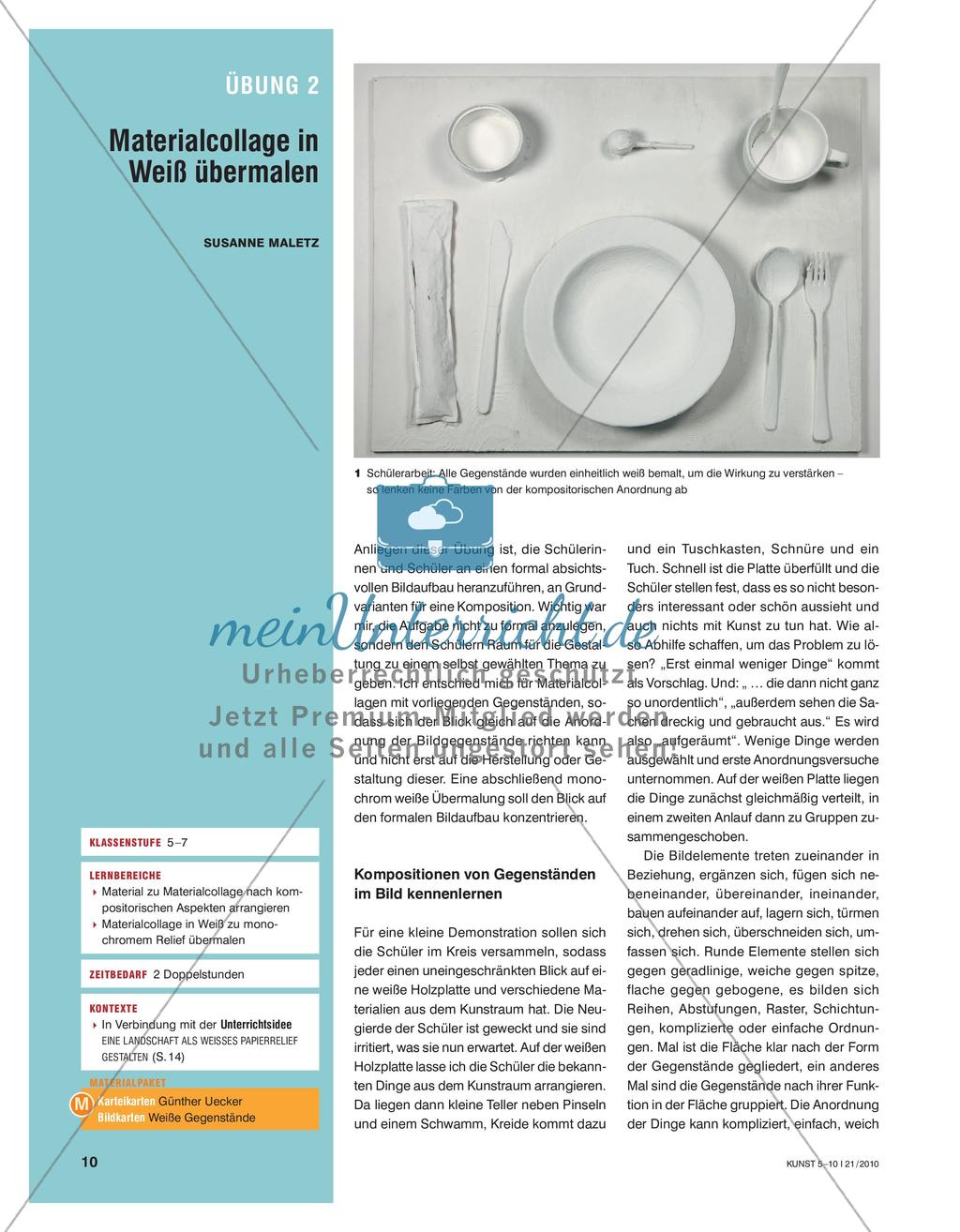 Materialcollage in Weiß übermalen Preview 1