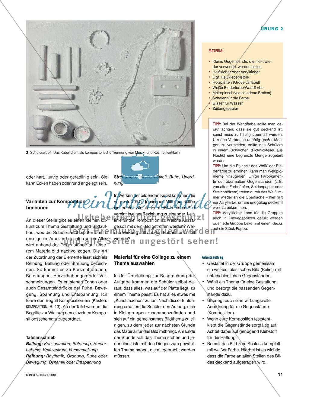 Materialcollage in Weiß übermalen Preview 2