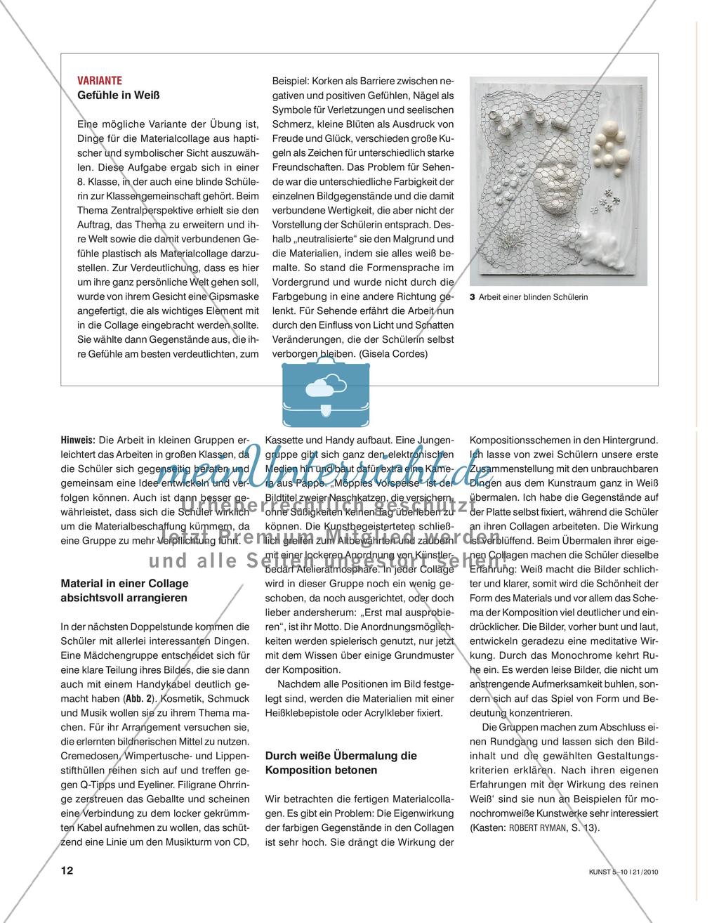 Materialcollage in Weiß übermalen Preview 3