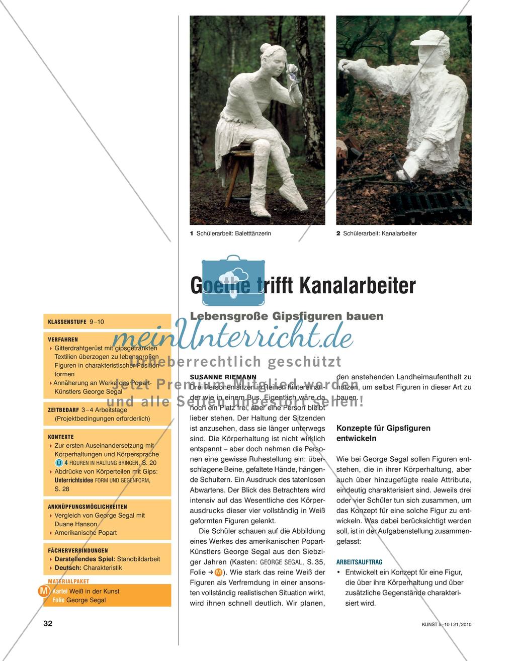 Goethe trifft Kanalarbeiter - Lebensgroße Gipsfiguren bauen Preview 1