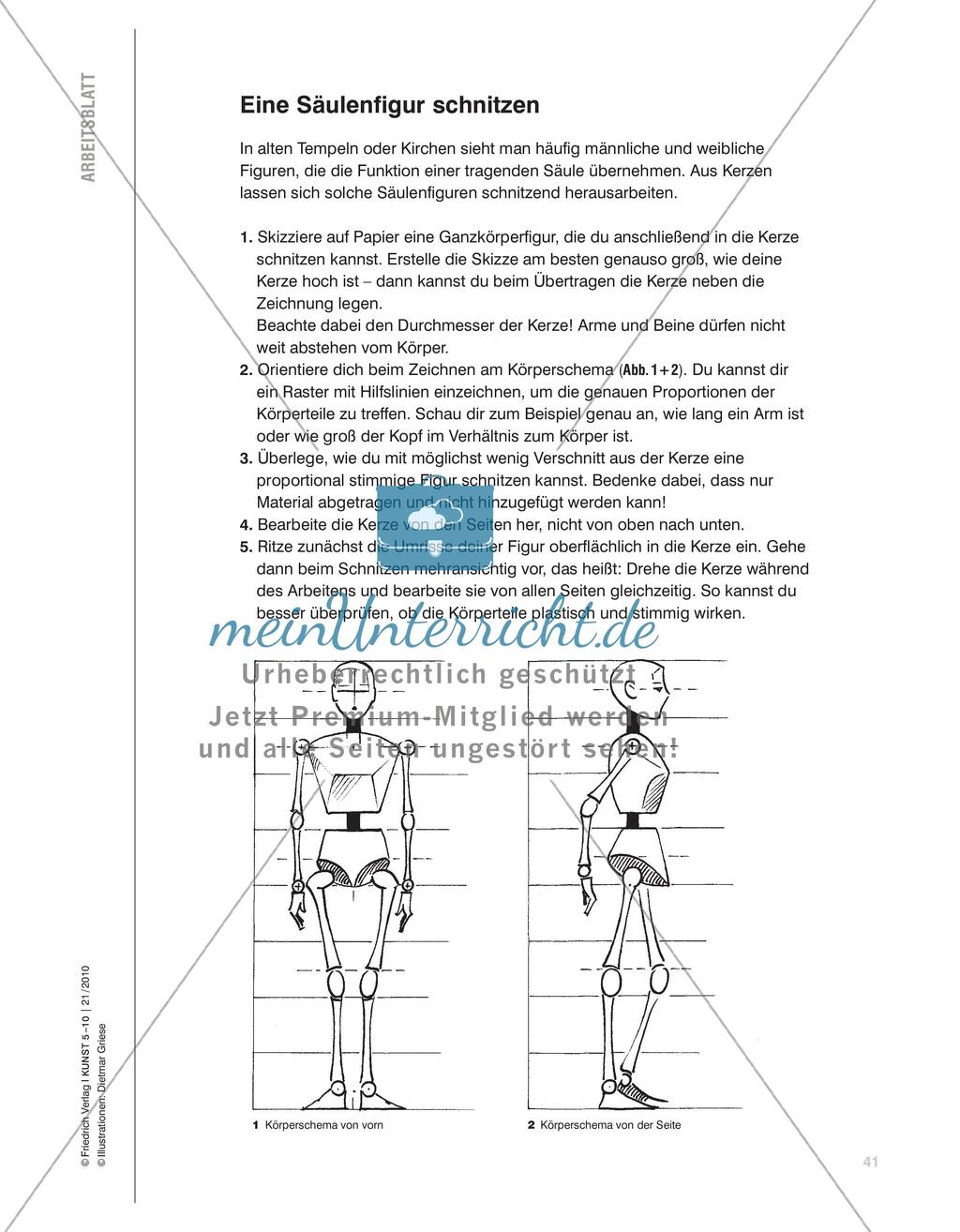 Kerzengerade Haltung - Proportionierte Figuren aus weißen Kerzen schnitzen Preview 2