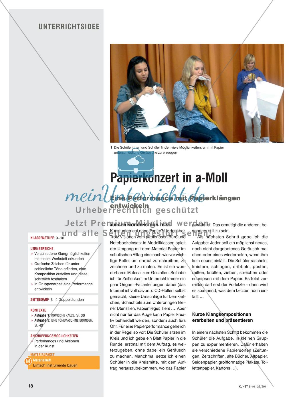 Papierkonzert in a-Moll - Eine Performance mit Papierklängen entwickeln Preview 1