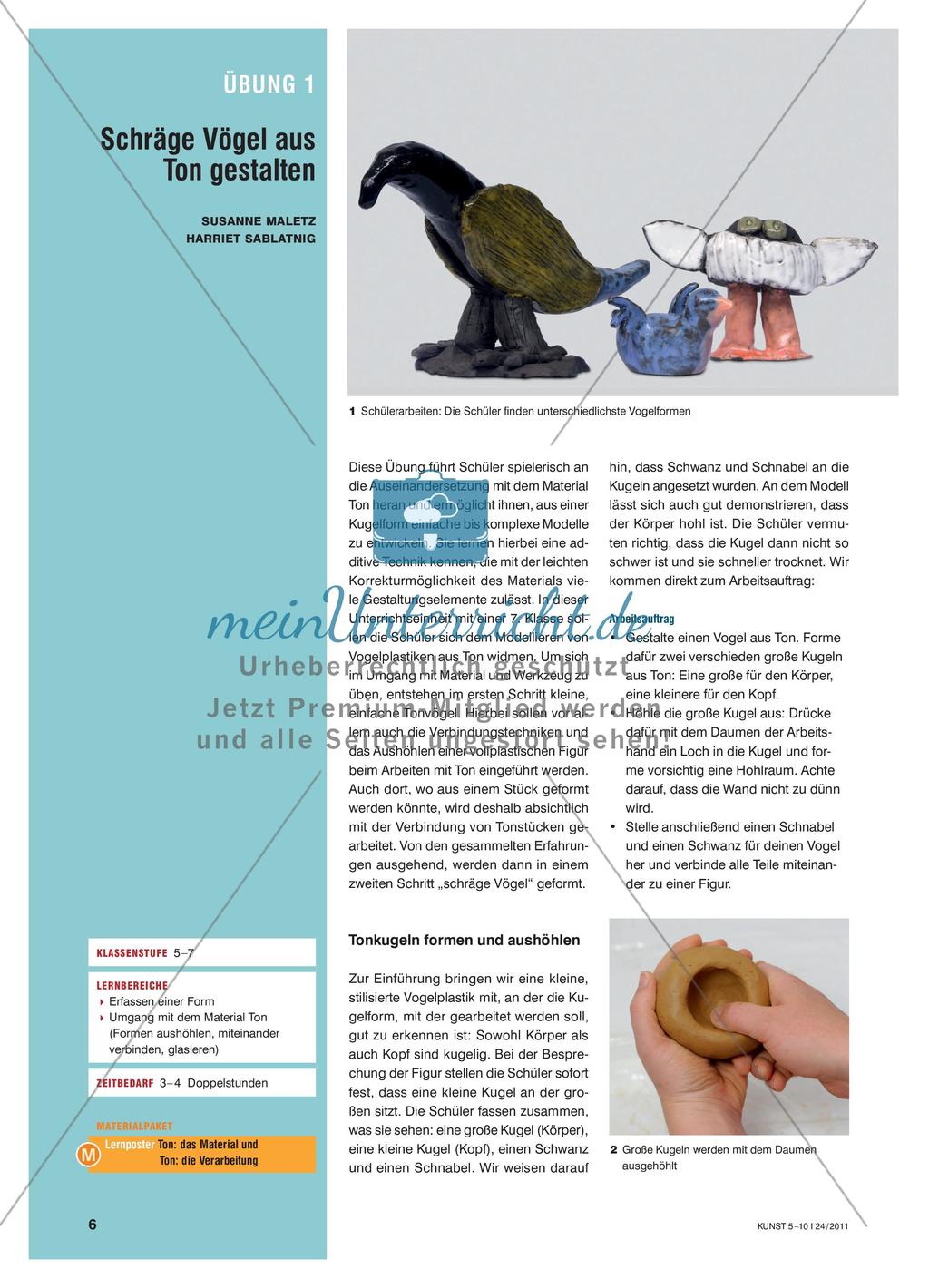 Schräge Vögel aus Ton gestalten Preview 1