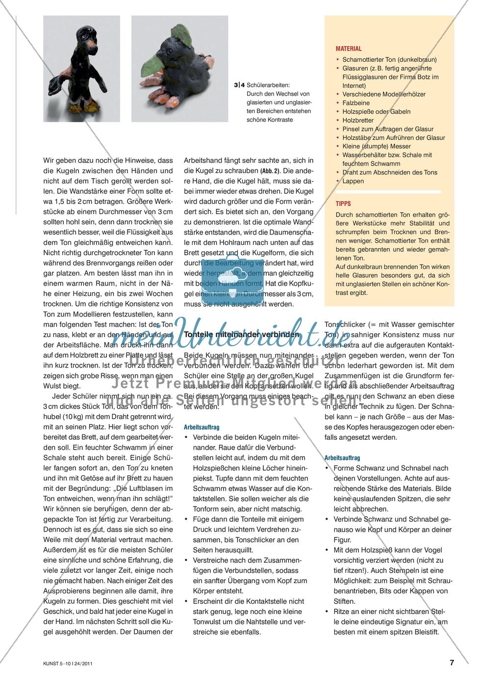 Schräge Vögel aus Ton gestalten Preview 2