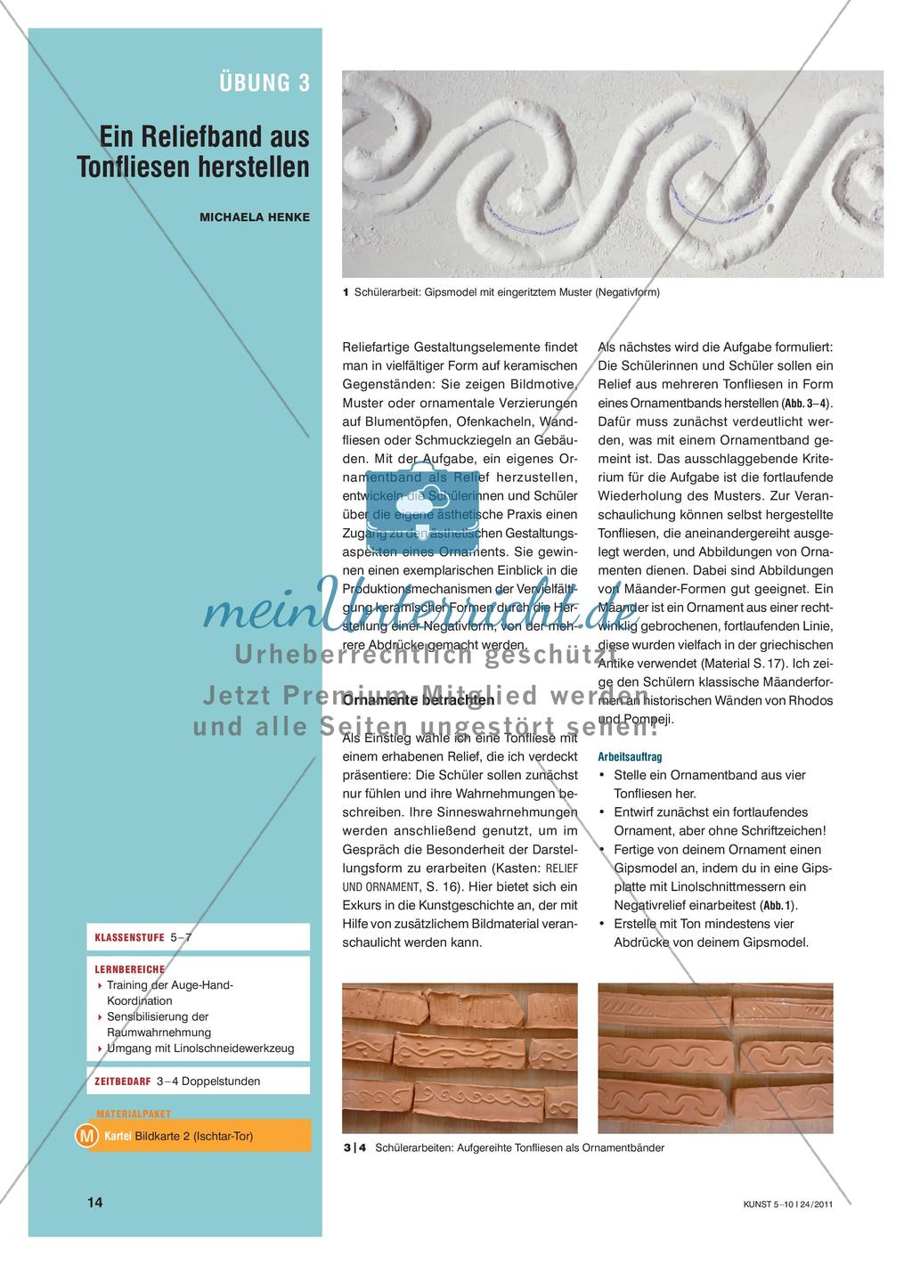 Ein Reliefband aus Tonfliesen herstellen Preview 1