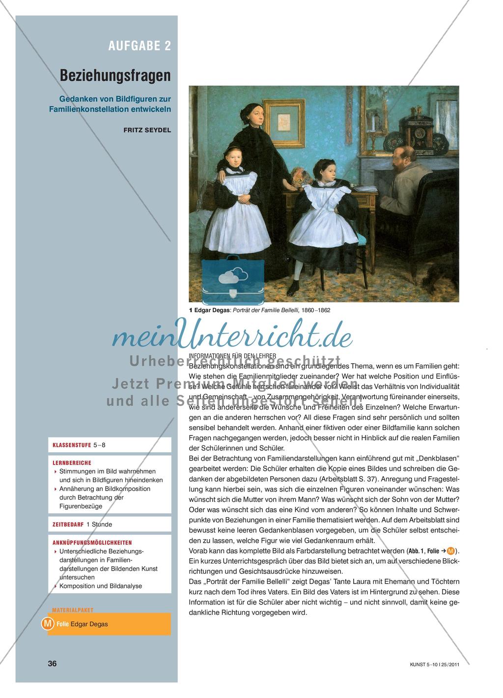 Beziehungsfragen - Gedanken von Bildfiguren zur Familienkonstellation entwickeln Preview 1