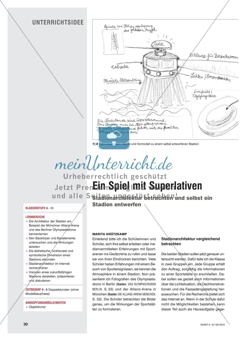 Ein Spiel mit Superlativen - Stadionarchitektur betrachten und selbst ein Stadion entwerfen Preview 1