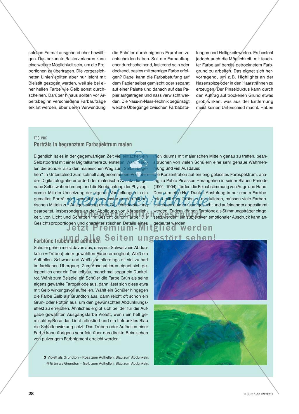 Farb(ig)-Ich - Ein Selbstporträt in Anlehnung an Picassos Blaue Periode malen Preview 3