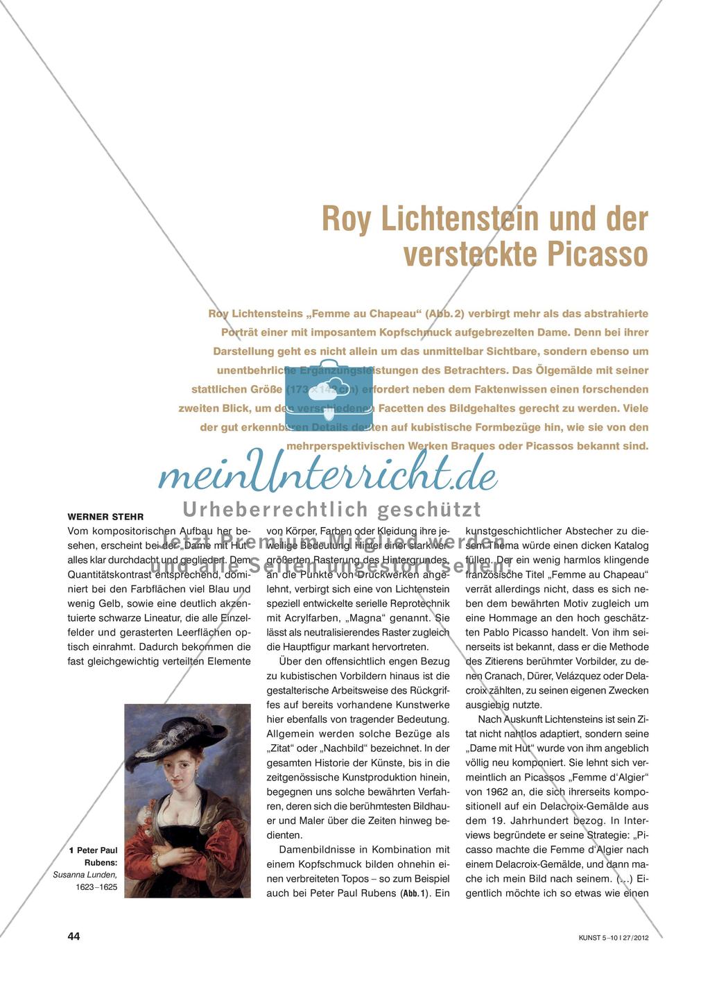 Roy Lichtenstein und der versteckte Picasso Preview 1