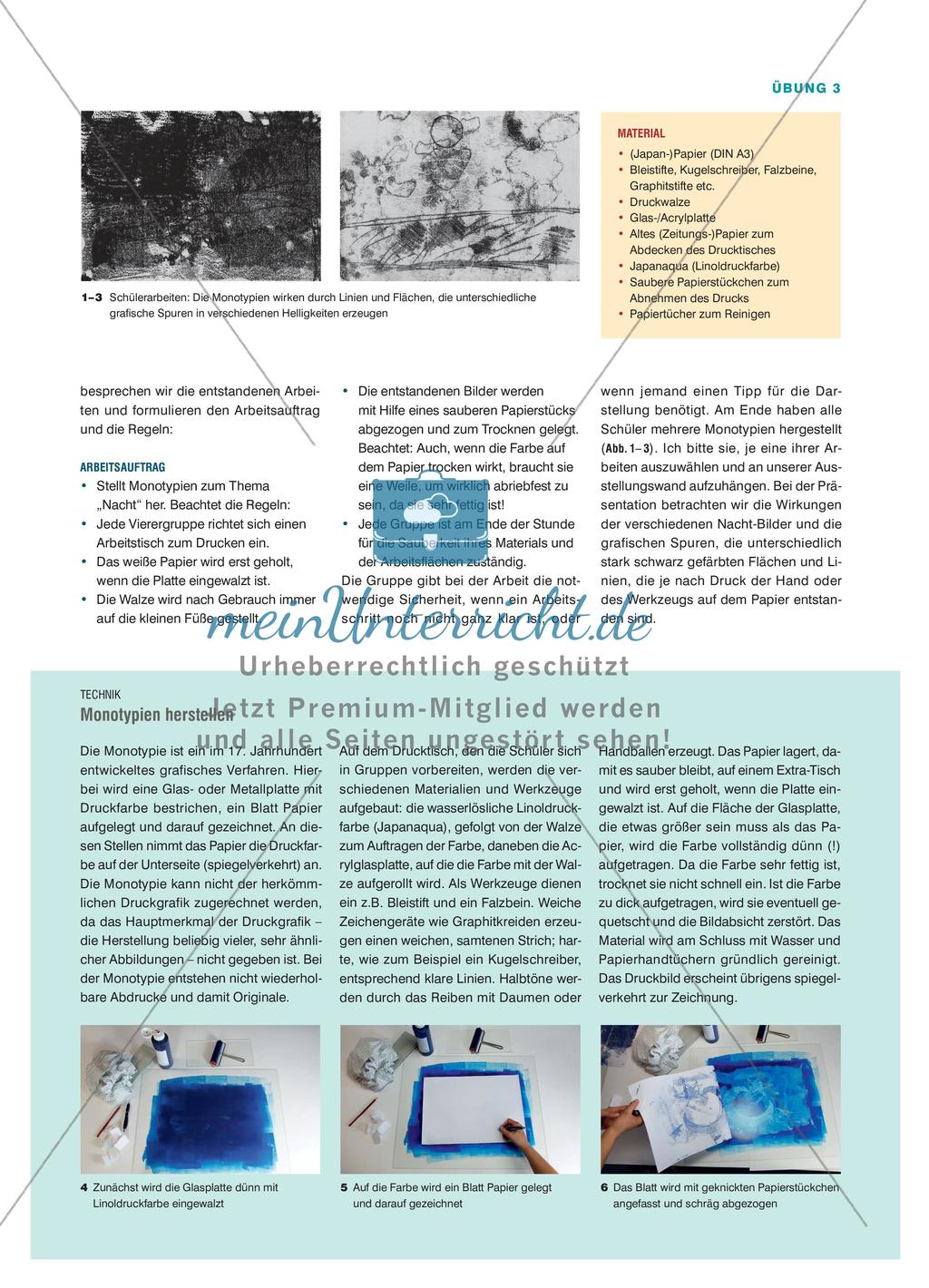 Monotypien zur Nacht drucken Preview 2