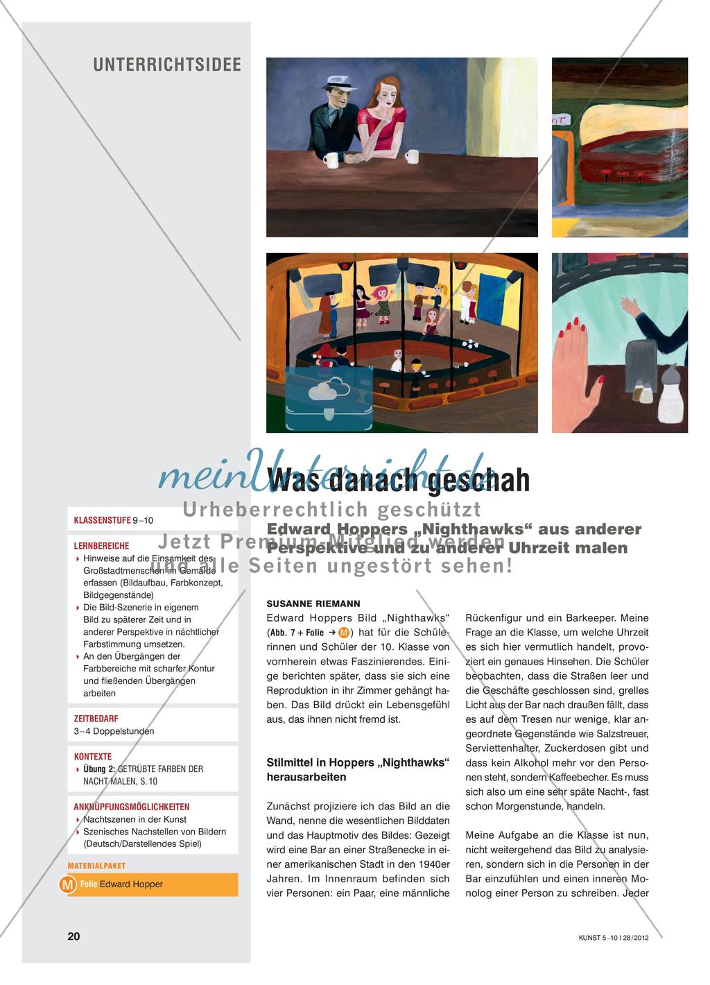 Was danach geschah - Edward Hoppers „Nighthawks“ aus anderer Perspektive und zu anderer Uhrzeit malen Preview 1