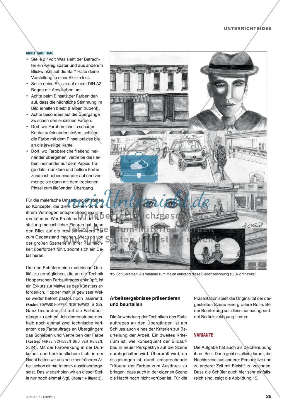 Was danach geschah - Edward Hoppers „Nighthawks“ aus anderer Perspektive und zu anderer Uhrzeit malen Preview 6