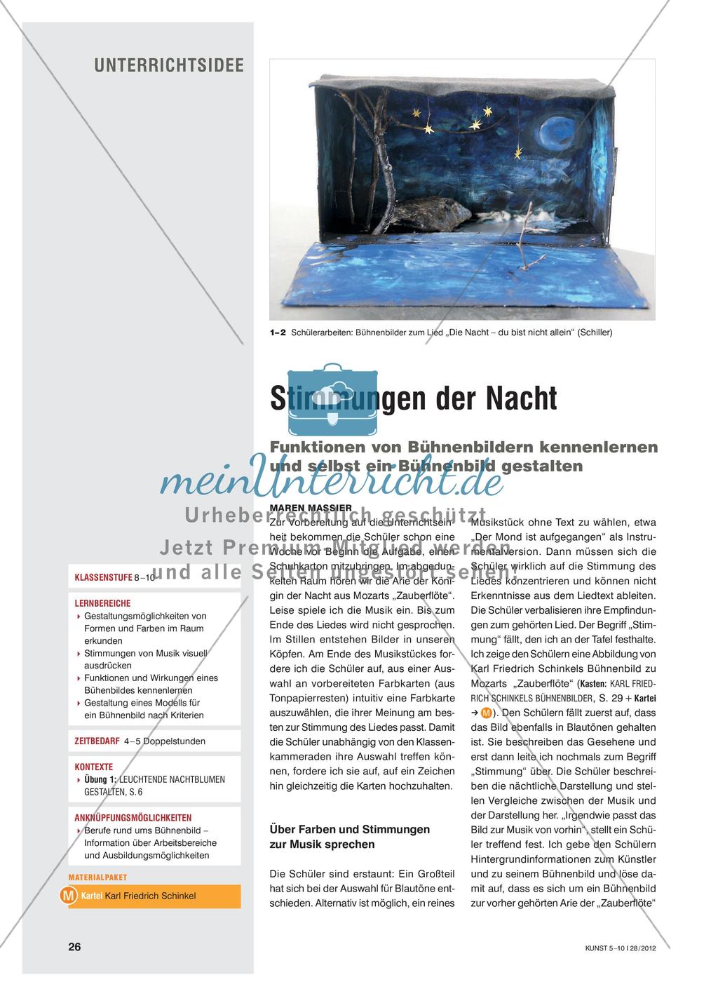 Stimmungen der Nacht - Funktionen von Bühnenbildern kennenlernen und selbst ein Bühnenbild gestalten Preview 1