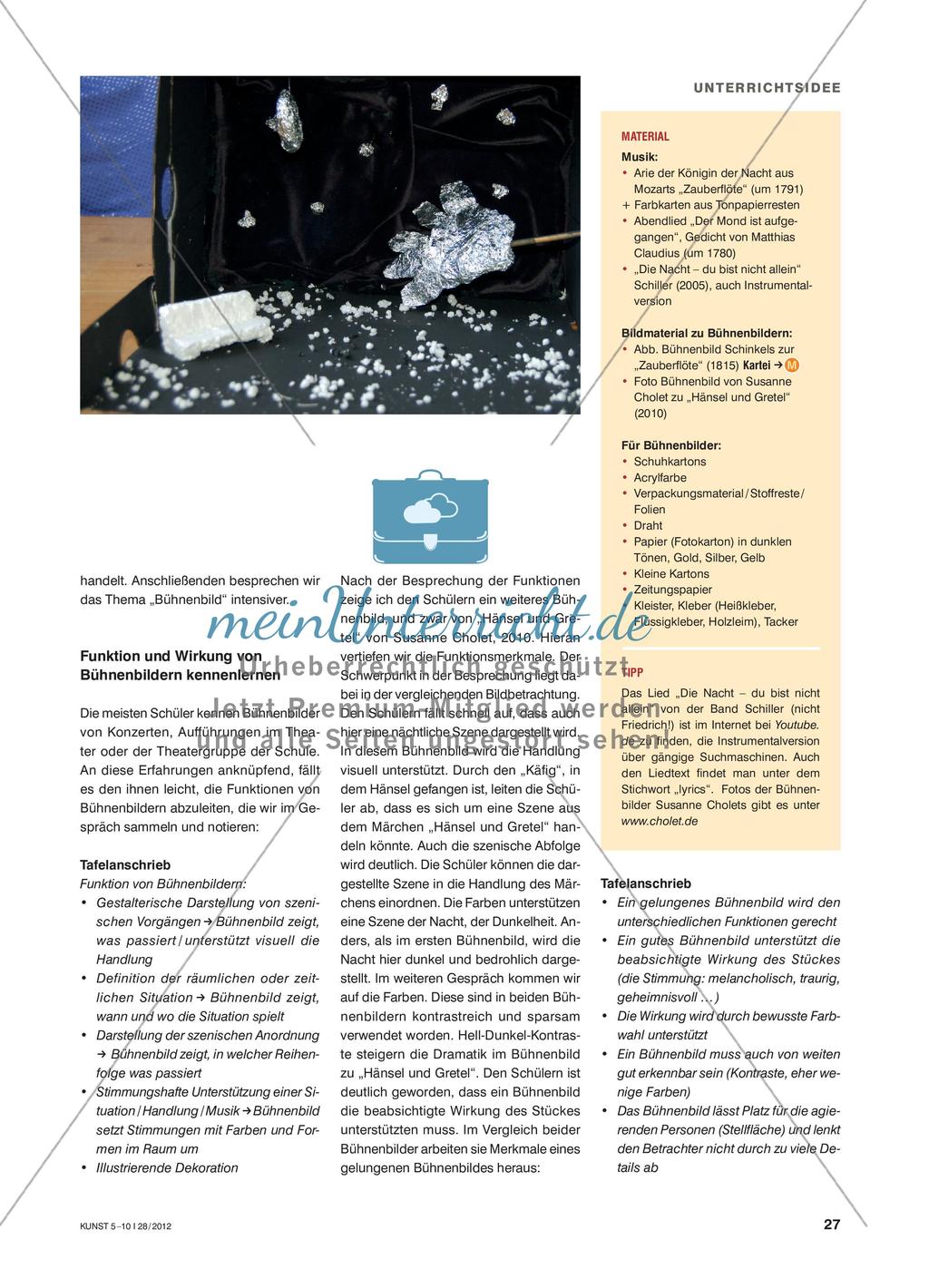 Stimmungen der Nacht - Funktionen von Bühnenbildern kennenlernen und selbst ein Bühnenbild gestalten Preview 2