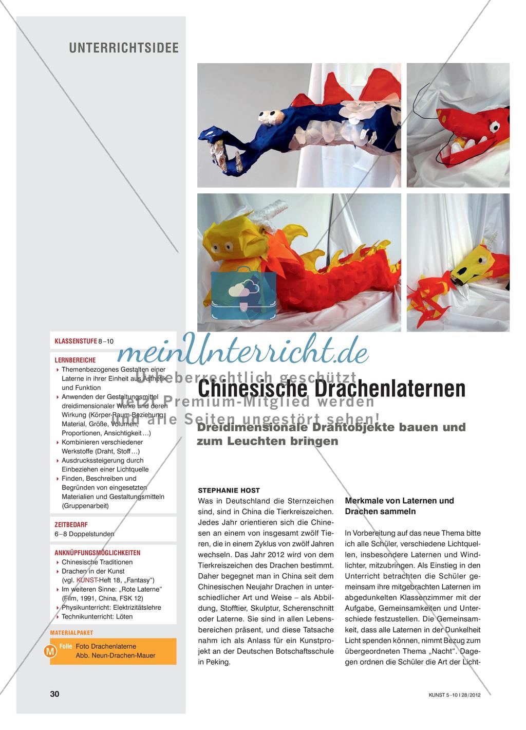 Chinesische Drachenlaternen - Dreidimensionale Drahtobjekte bauen und zum Leuchten bringen Preview 1