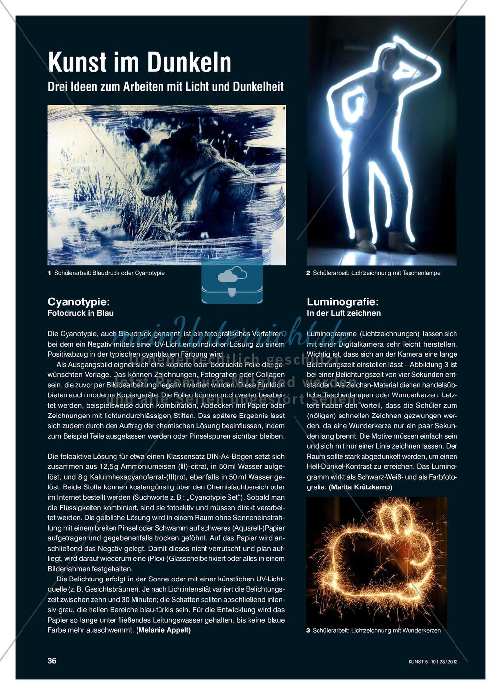Kunst im Dunkeln - Drei Ideen zum Arbeiten mit Licht und Dunkelheit Preview 1