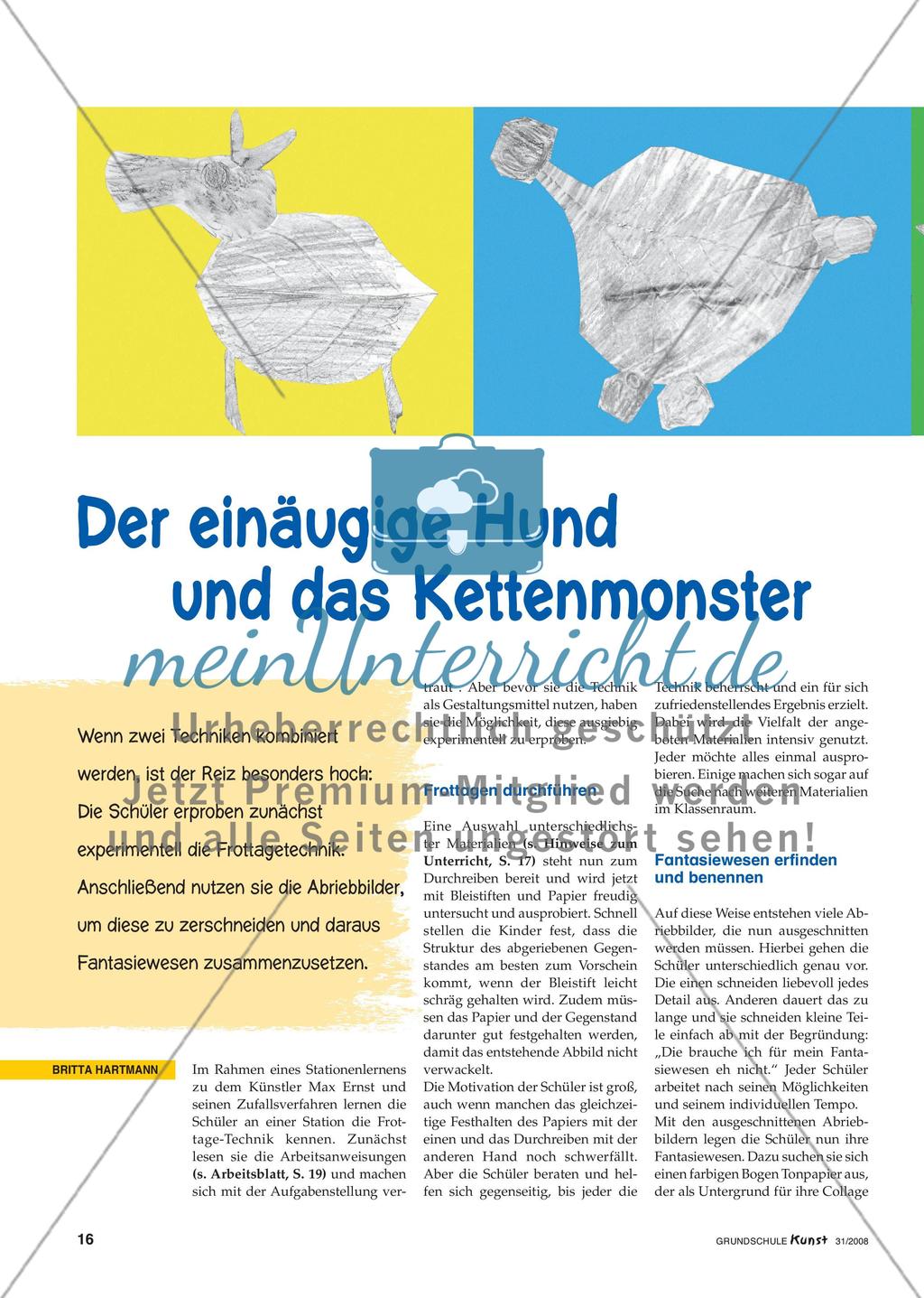 Fantasiewesen mit der Frottagetechnik Preview 1
