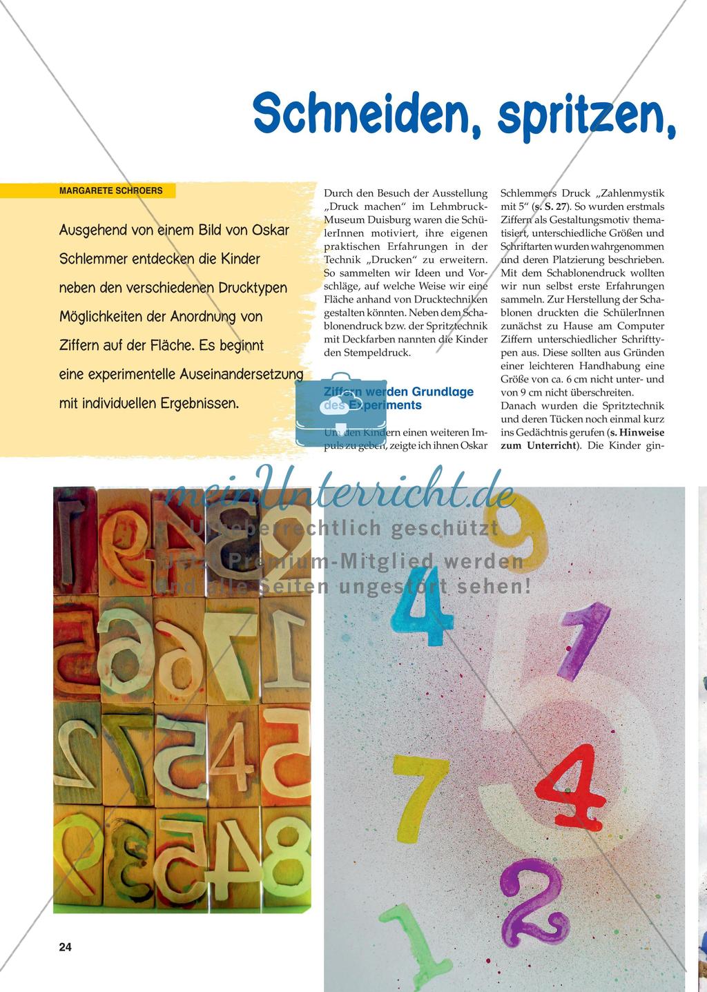 Schneiden, spritzen, stempeln – gedruckte Zahlen Preview 1