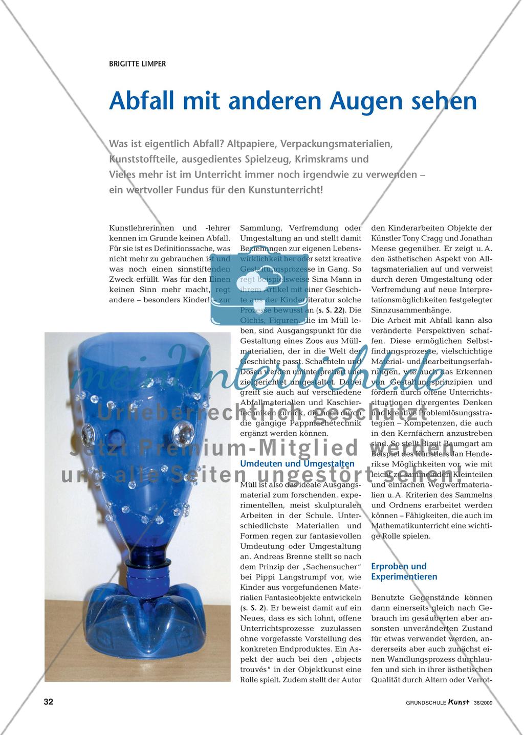 Abfall im Kontext des Kunstunterrichts Preview 1