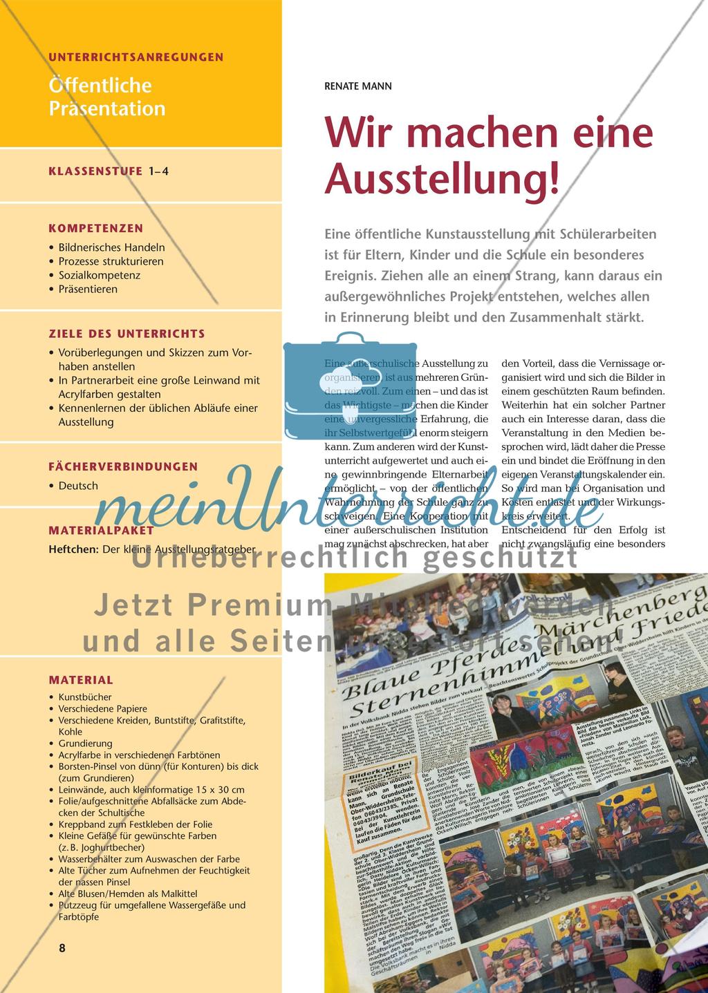 Die Organisation und Planung einer Kunstausstellung Preview 1