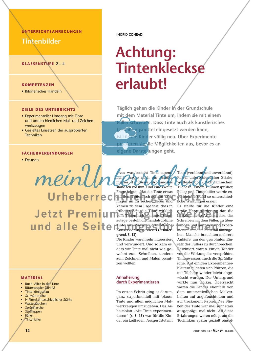 Experimente und Bilder mit Tinte Preview 1