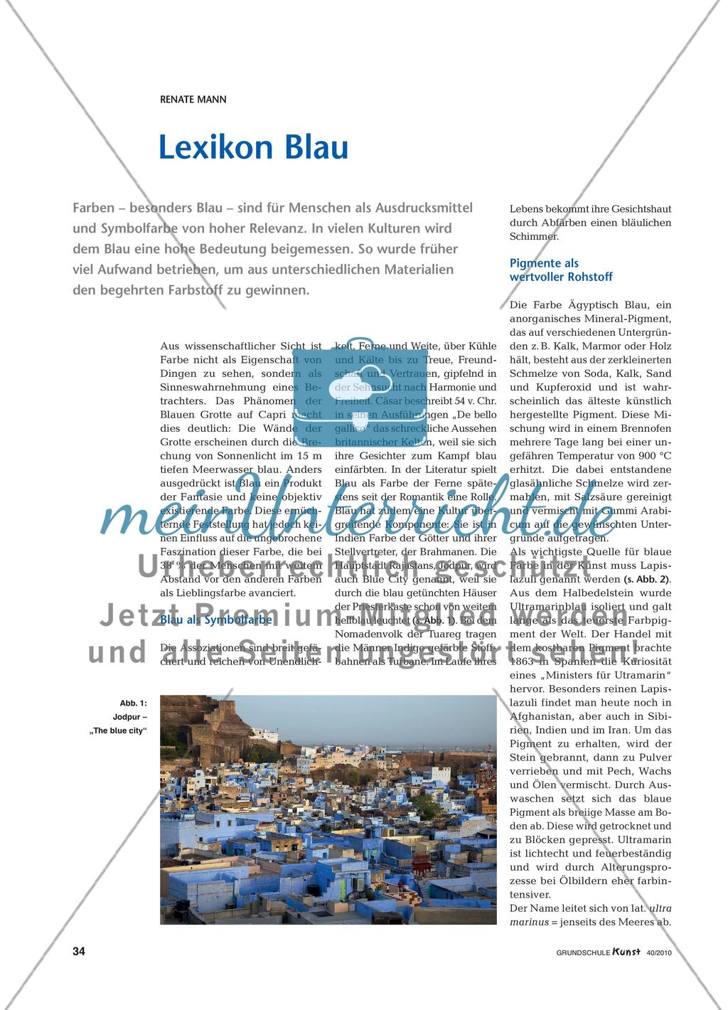 Die Farbe Blau unter fachwissenschaftlichen Aspekten Preview 1