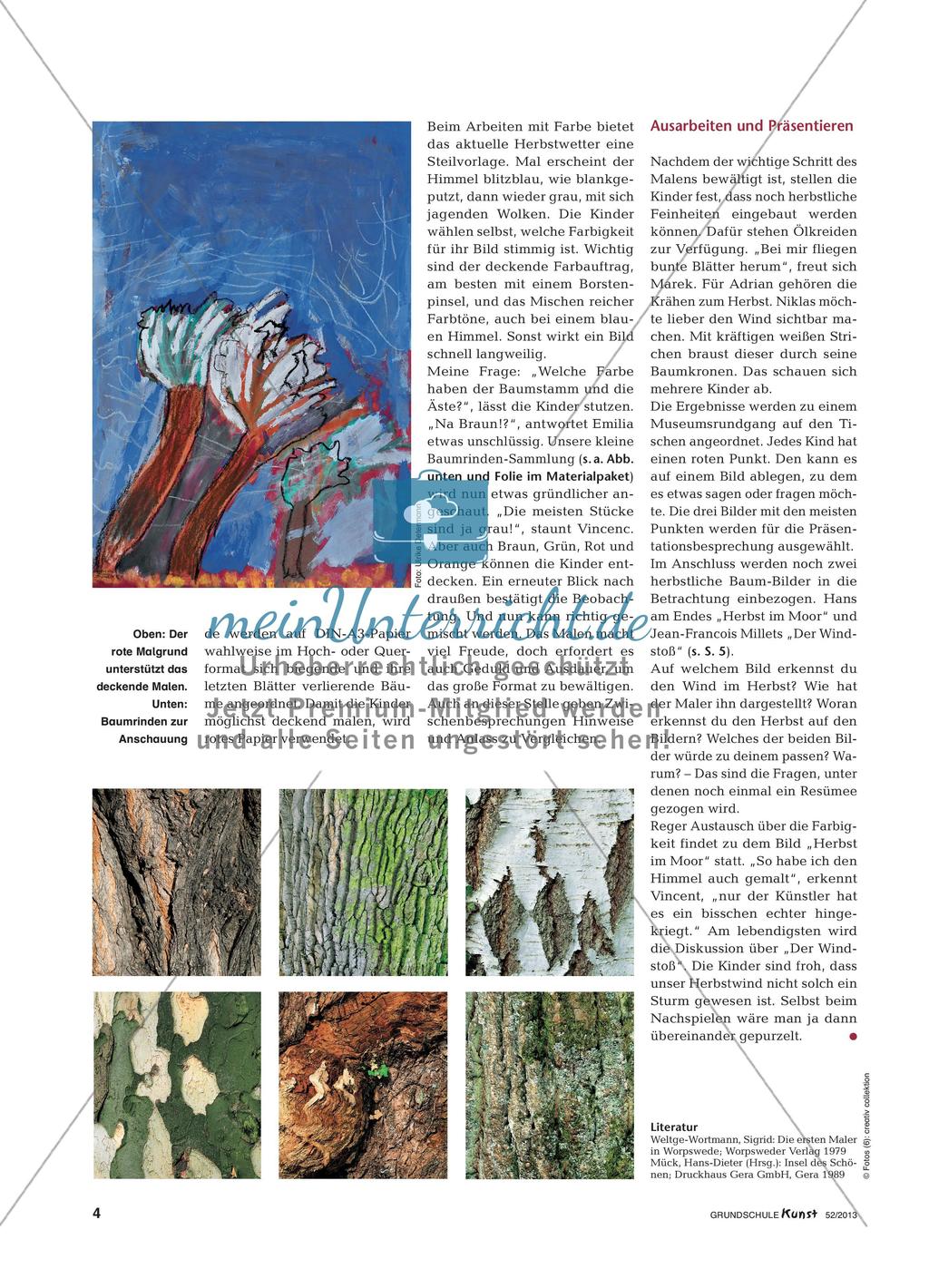 Skizzieren und Zeichnen von Herbstbäumen im Wind Preview 3