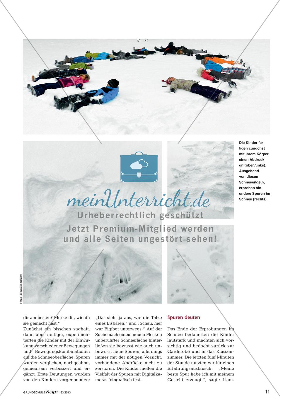 Kunst mit dem Körper und in der Natur: Engelsfiguren im Schnee Preview 2