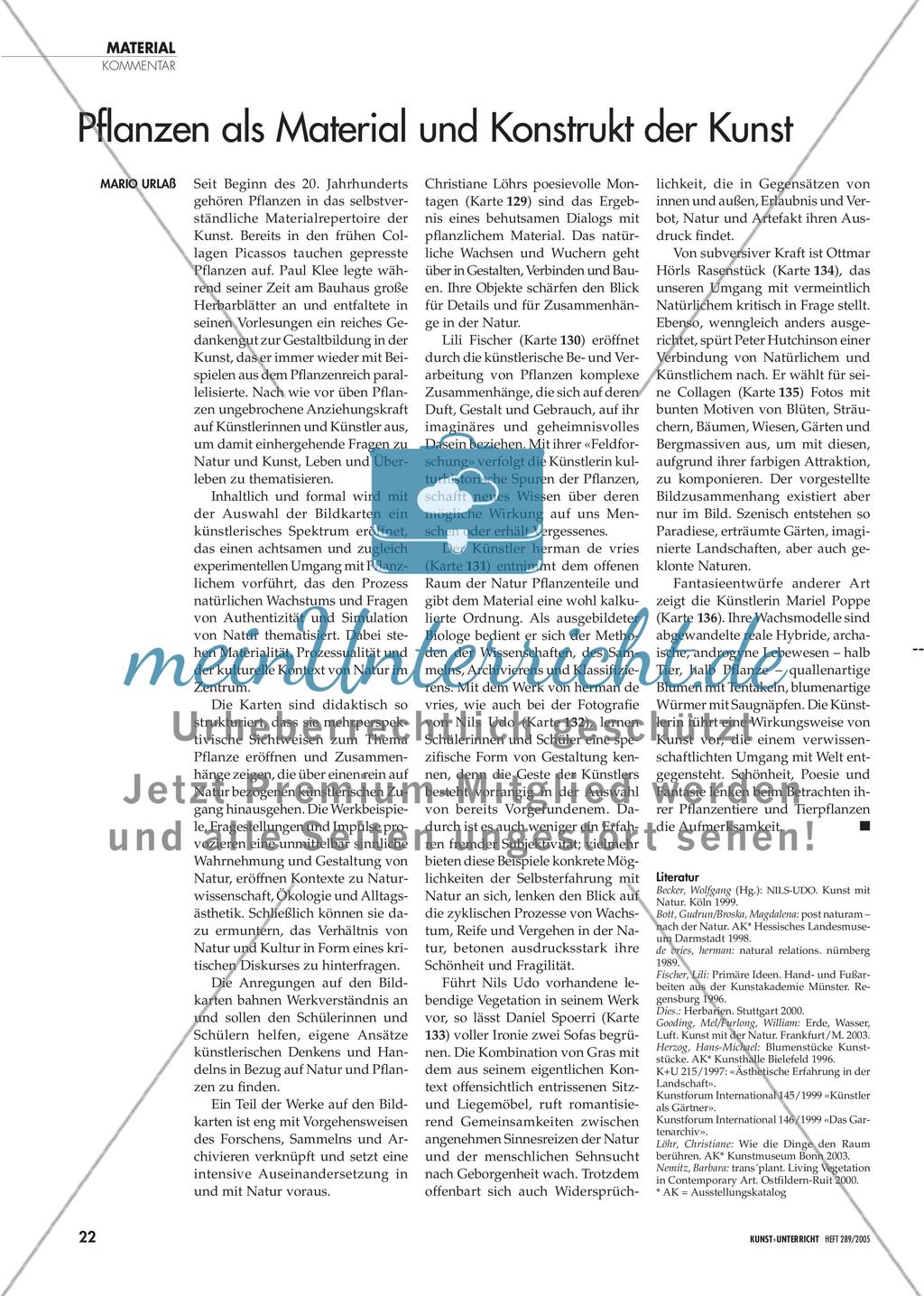 Pflanzen als Material und Konstrukt der Kunst Preview 1