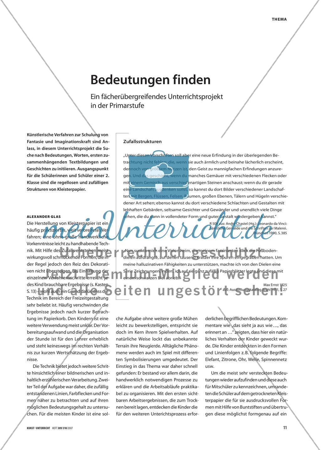 Bedeutungen finden - Ein fächerübergreifendes Unterrichtsprojekt in der Primarstufe Preview 1