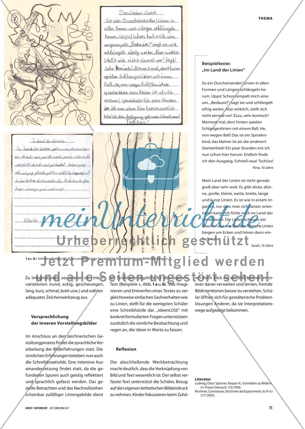 Im Land der Linien - Arbeiten mit unterschiedlichen Zeichenmaterialien Preview 2