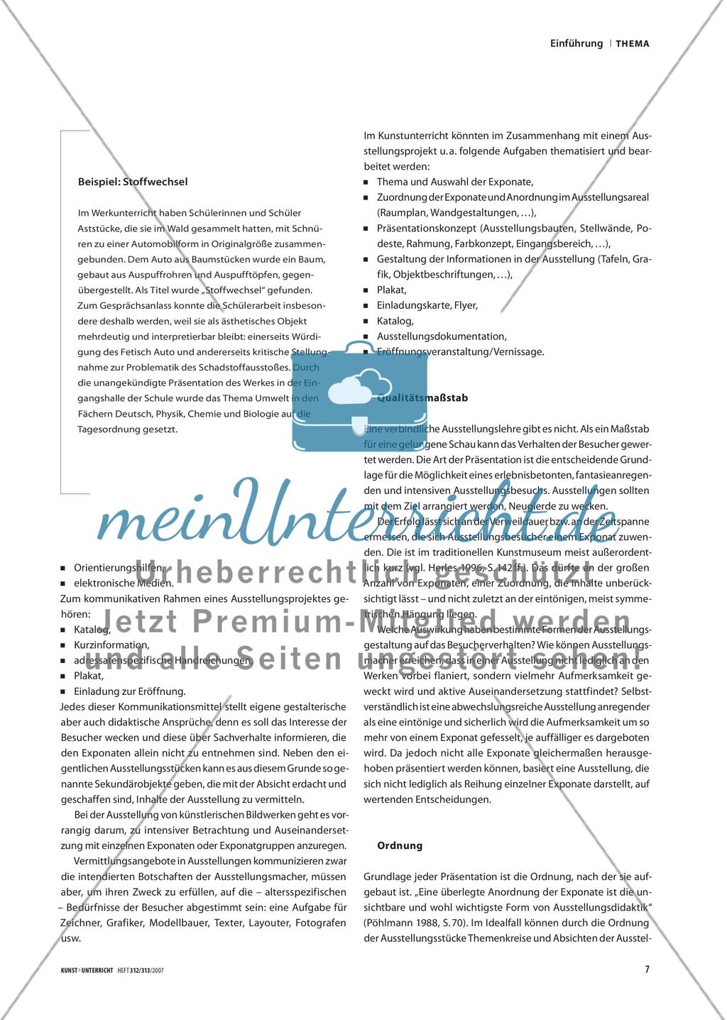 Medium Ausstellung - als Aufgabe im Kunstunterricht Preview 4