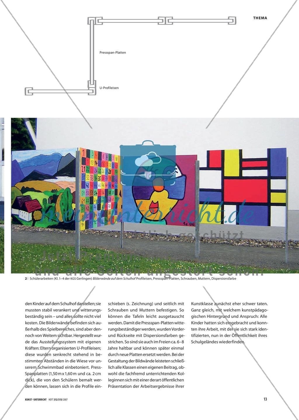 Ausstellen vor der Schule - Bilder als Blickfang im Außenbereich Preview 2