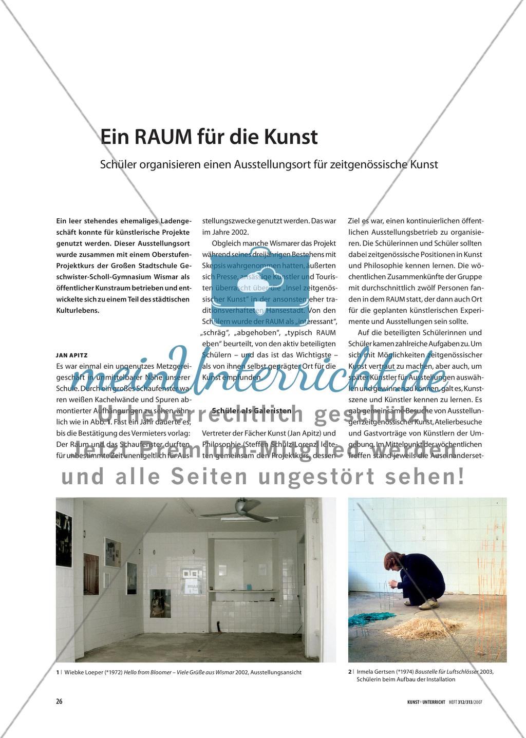 Ein RAUM für die Kunst - Schüler organisieren einen Ausstellungsort für zeitgenössische Kunst Preview 1