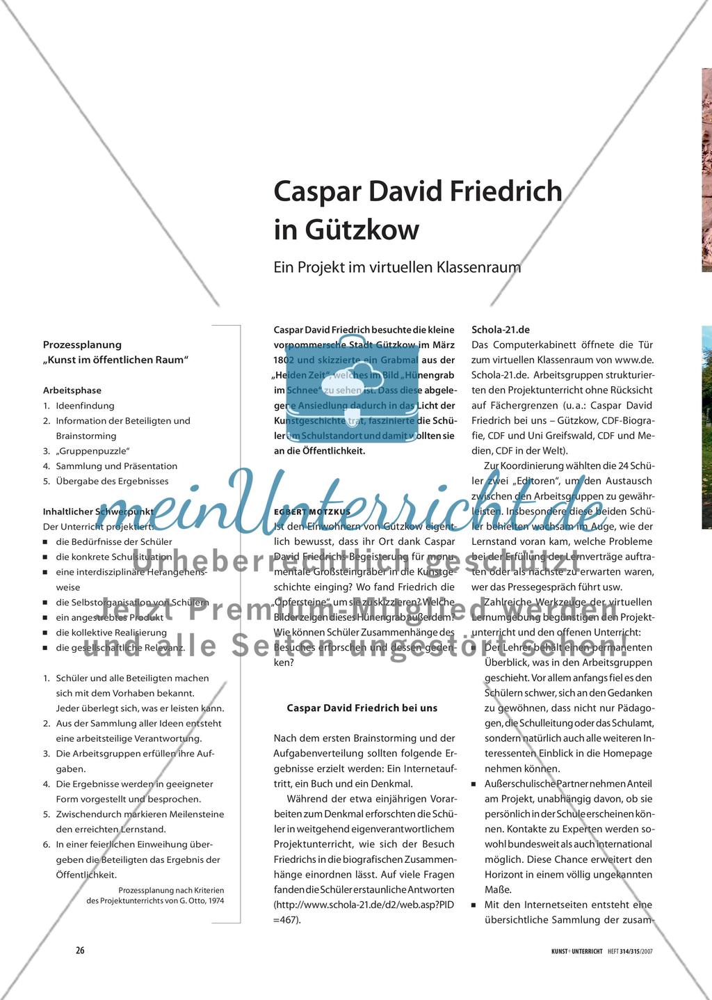 Caspar David Friedrich in Gützkow - Ein Projekt im virtuellen Klassenraum Preview 1