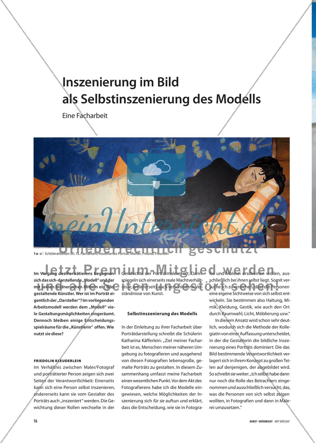 Inszenierung im Bild als Selbstinszenierung des Modells - Eine Facharbeit Preview 1