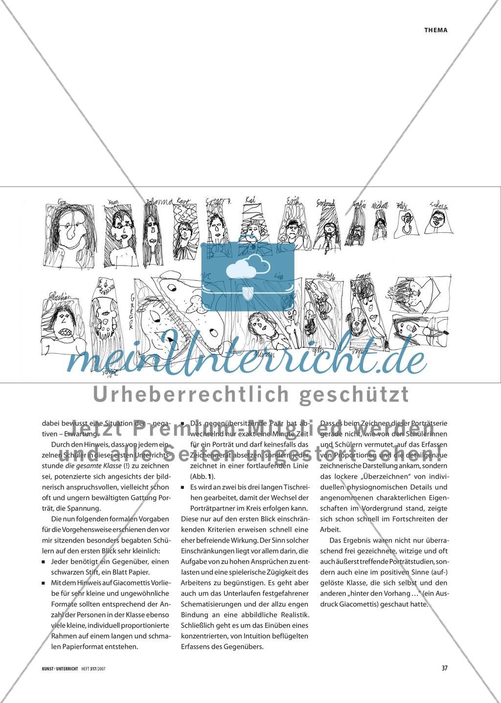 „Auf der Suche nach dem Anderen …“ - Kritzelporträts der ganzen Klasse Preview 2