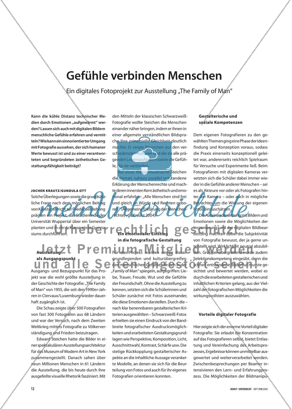 Gefühle verbinden Menschen - Ein digitales Fotoprojekt zur Ausstellung „The Family of Man“ Preview 1