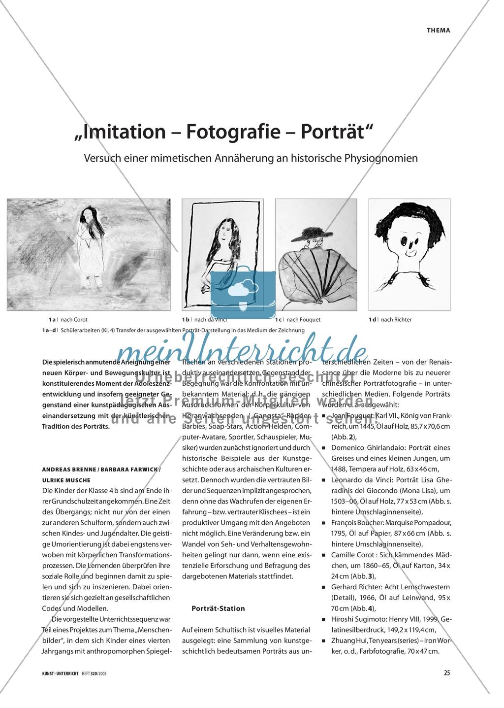 „Imitation – Fotografie – Porträt“: Versuch einer mimetischen Annäherung an historische Physiognomien Preview 1