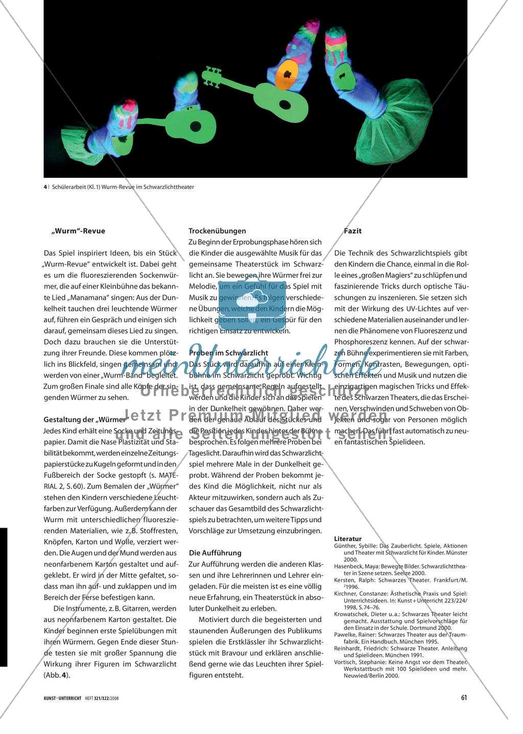 Wurm-Revue - Erste Experimente mit dem Schwarzlichttheater Preview 2
