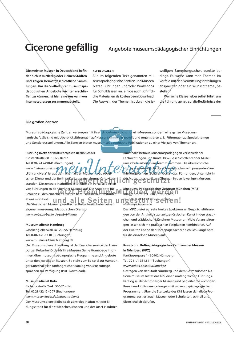 Cicerone gefällig - Angebote museumspädagogischer Einrichtungen Preview 1