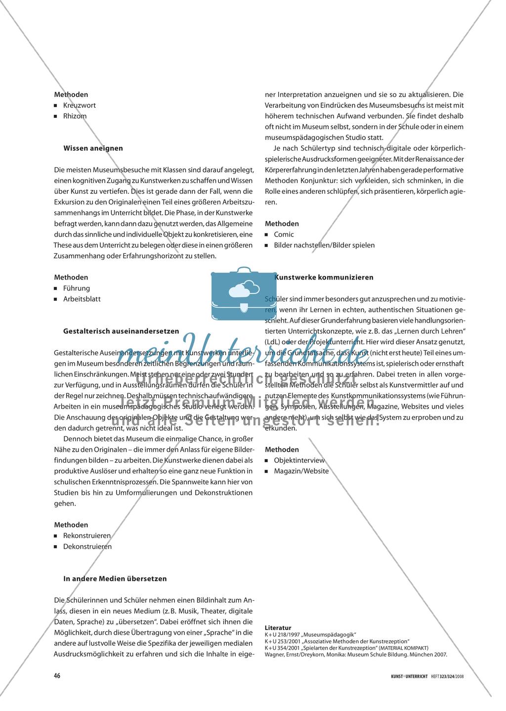 Methoden der Annäherung an Museumsobjekte Preview 2