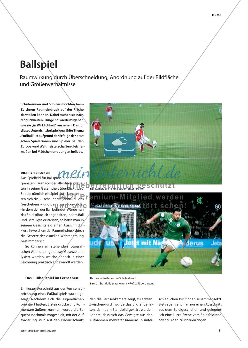 Ballspiel - Raumwirkung durch Überschneidung, Anordnung auf der Bildfläche und Größenverhältnisse Preview 1