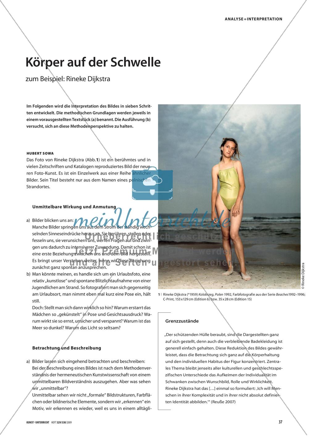 Körper auf der Schwelle - zum Beispiel: Rineke Dijkstra Preview 1
