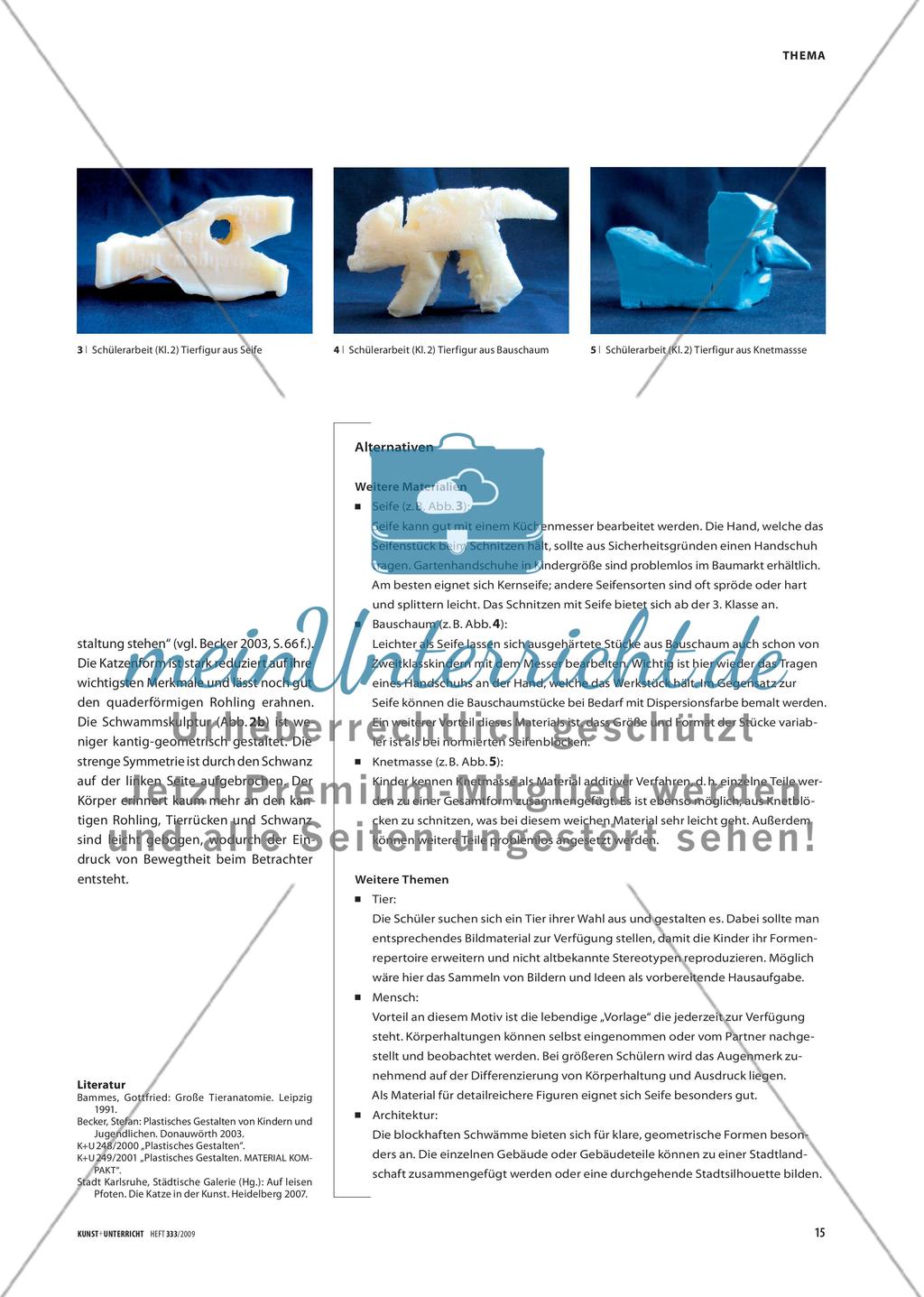 Katzen-Körper - Skulpierendes Arbeiten mit verschiedenen Materialien Preview 3