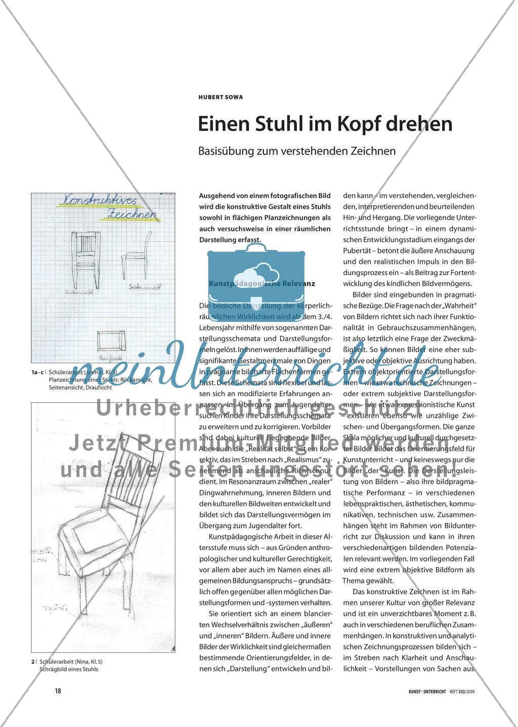 Einen Stuhl im Kopf drehen - Basisübung zum verstehenden Zeichnen Preview 1